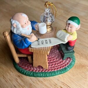 Santa Claus Making His List Christmas Ornament 1998 Westmar
